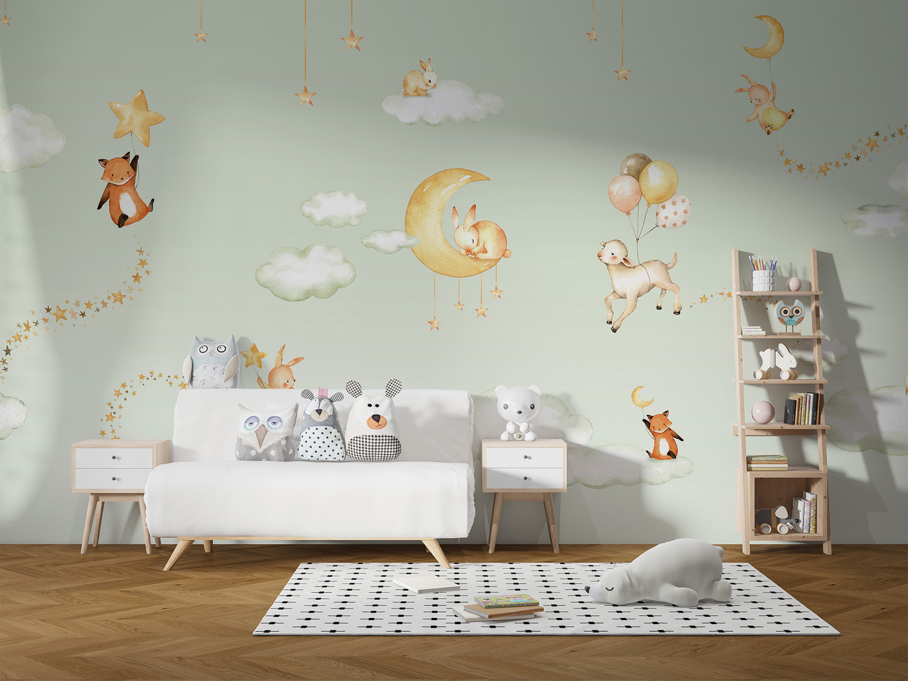 Green Sweet dreams wallpaper for kids room - Giffywalls