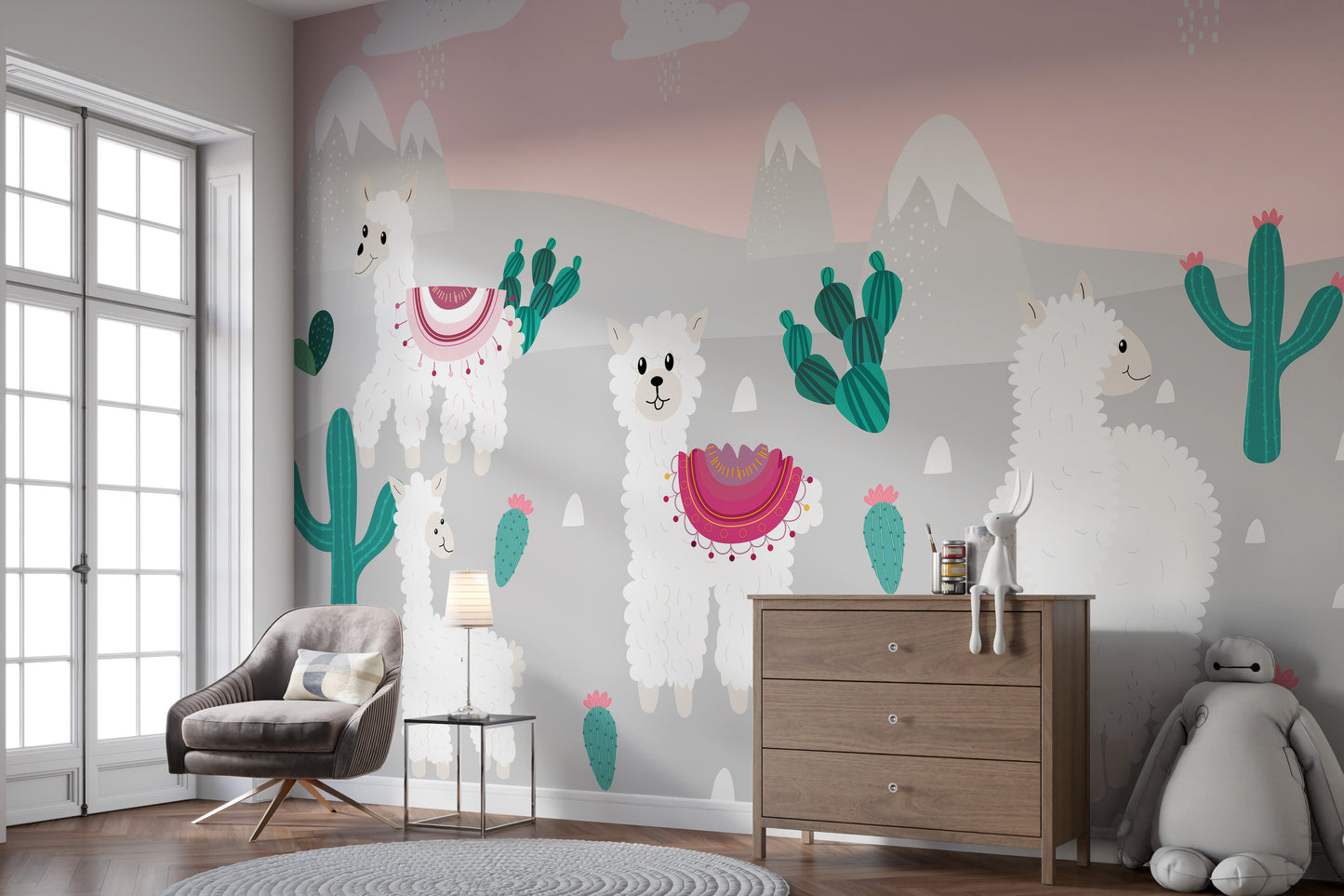 Fluffy Fiesta Llama Mural