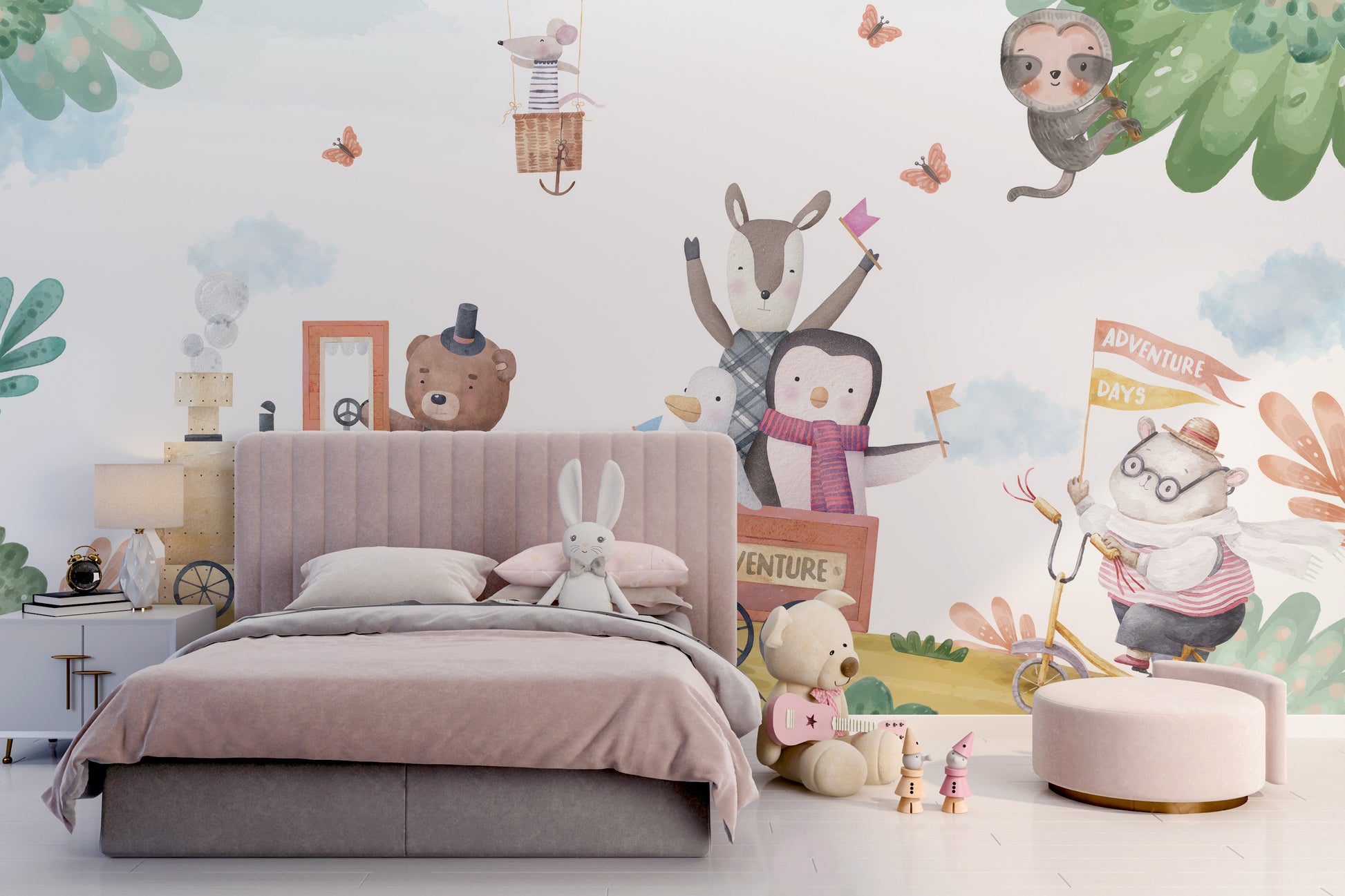 Creative Travel-Themed Mural for Kids