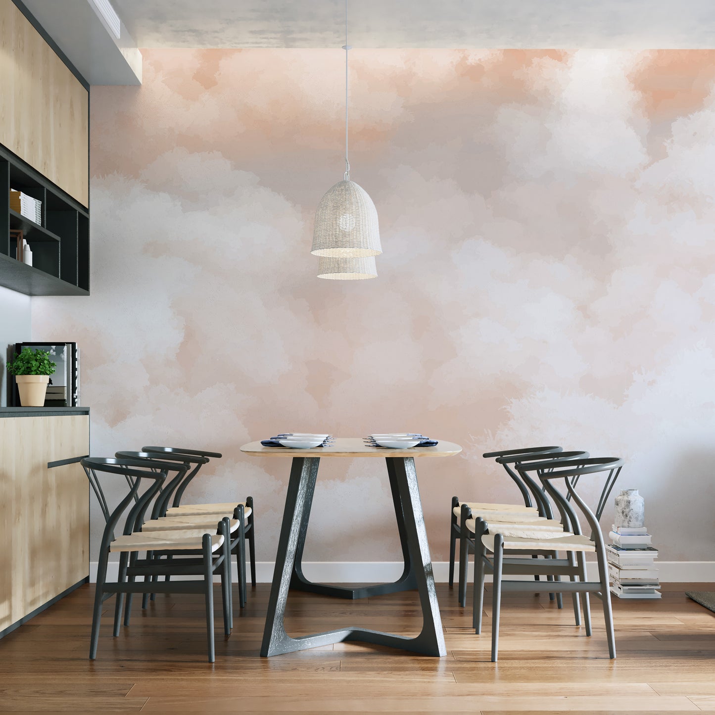 Peach Whisper Serene Wall Mural