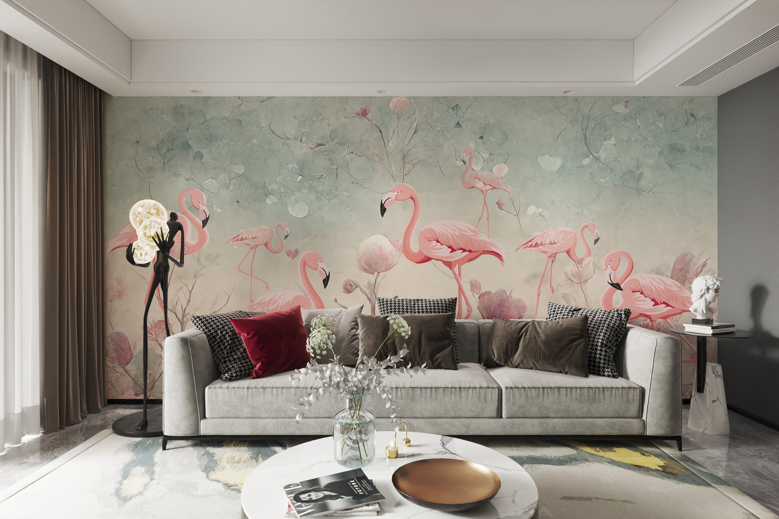 Tropical Flamingo Dreamscape Mural
