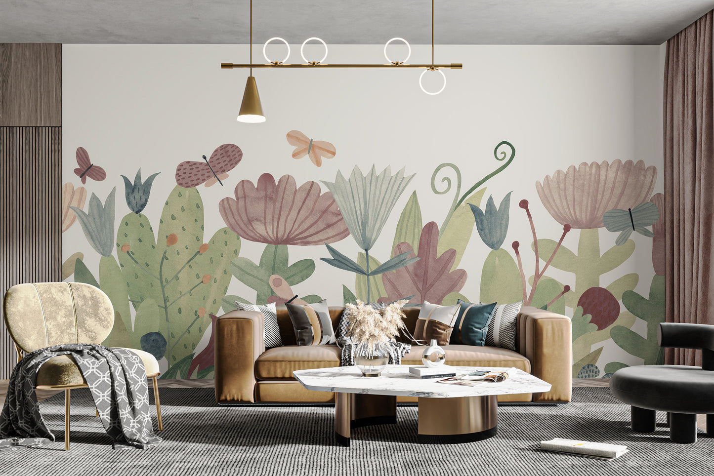 Watercolour Wildflower Wall Mural