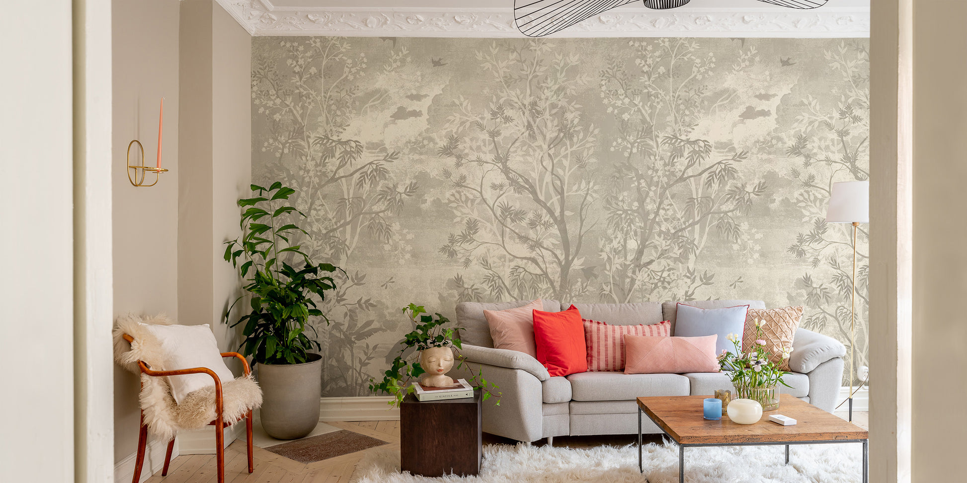 Artistic moonlit aves mural for tranquil decor