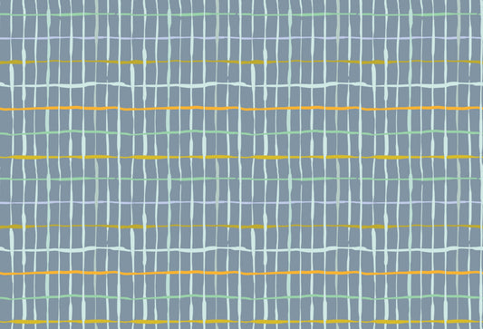 Slate Blue Handdrawn Lines Wallpaper