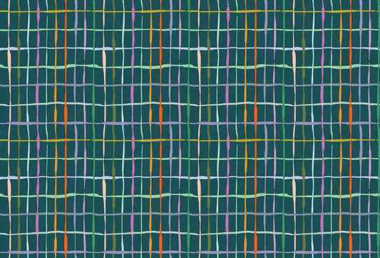 Dark Green Handdrawn Lines Wallpaper