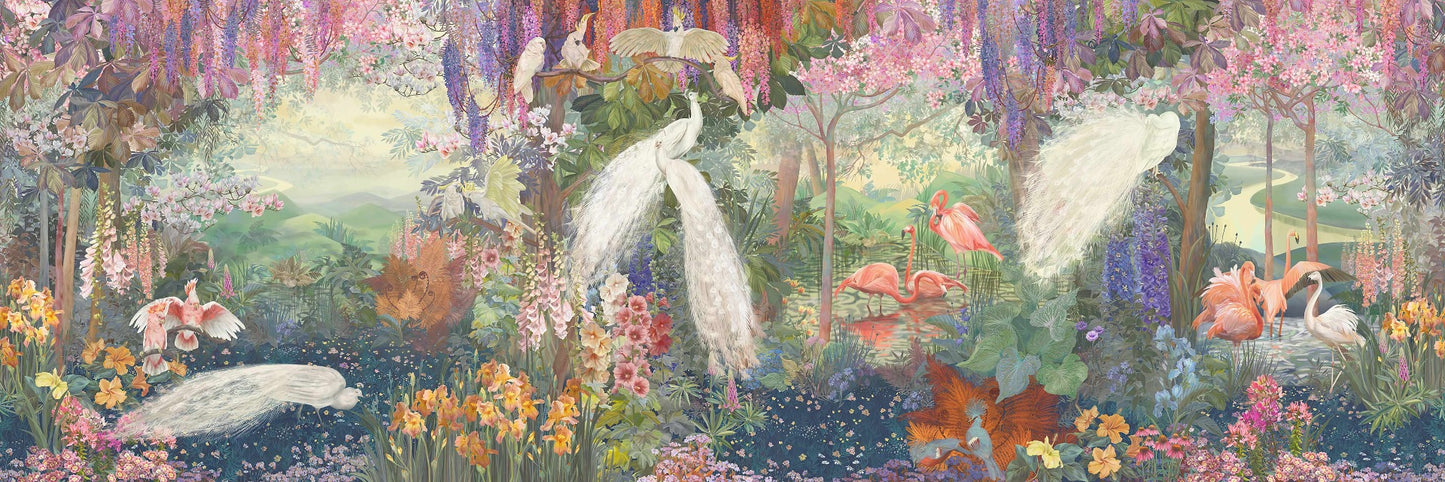 Floral Symphony Peacock Prestige Wall Mural