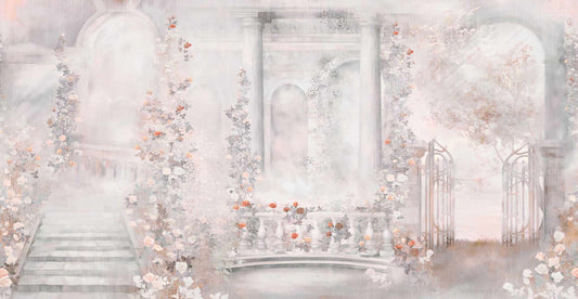 Storybook Garden Dreams Blush Pink Wall Mural