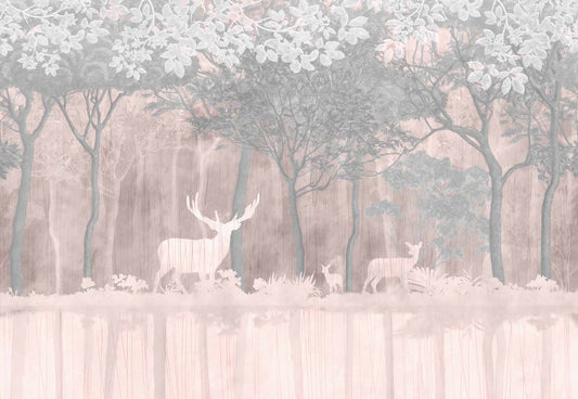 Enchanted Jungle Deer Mirage Wall Mural