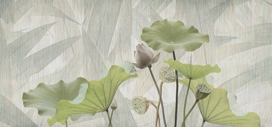 Green Haven Lotus Wallpaper Mural