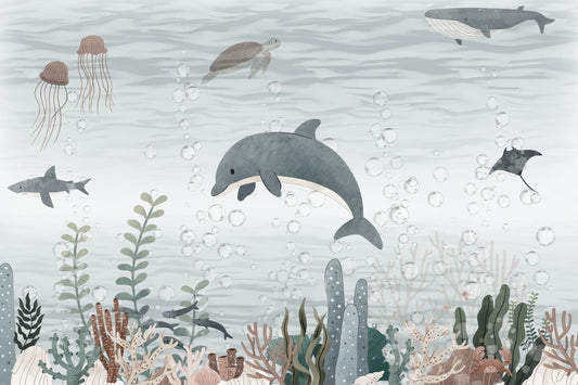 Serene Ocean Life Wallpaper Mural