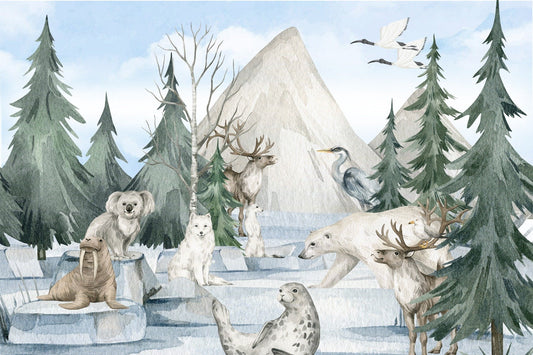 Frozen Frontier Majestic Wildlife Mural