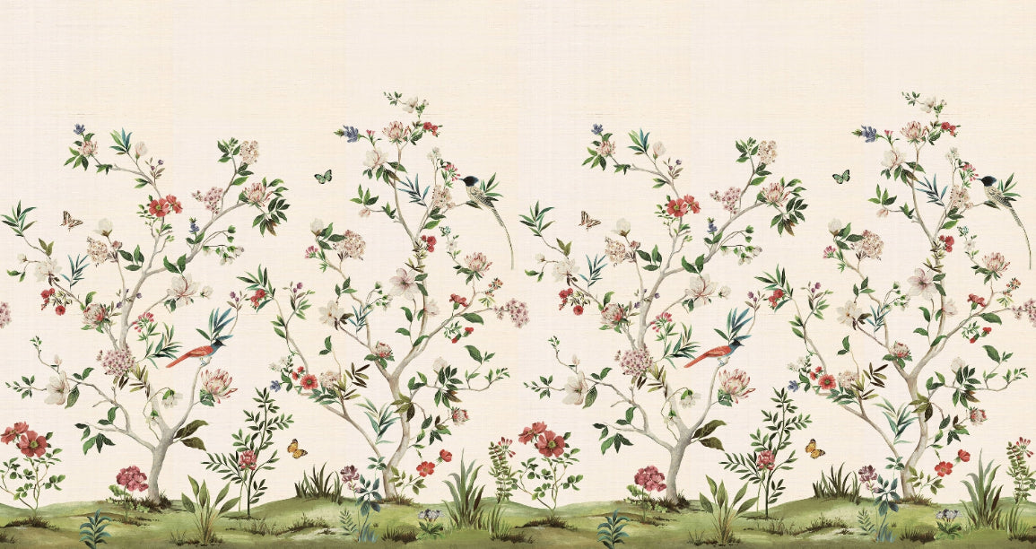 Chinoiserie Bird Garden Wall Mural