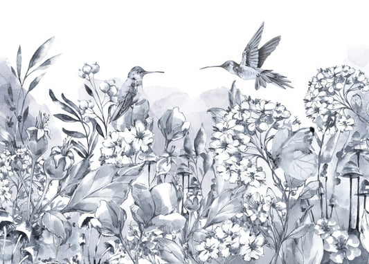 Hummingbird Garden Wall Mural