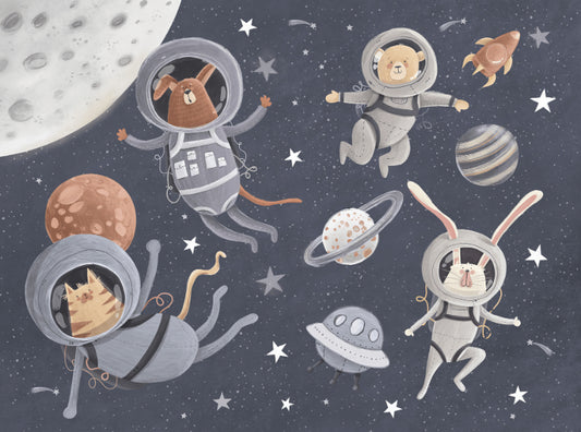 Space Adventure Kids Wall Mural