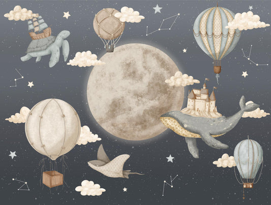 Vintage Balloon Wall Mural