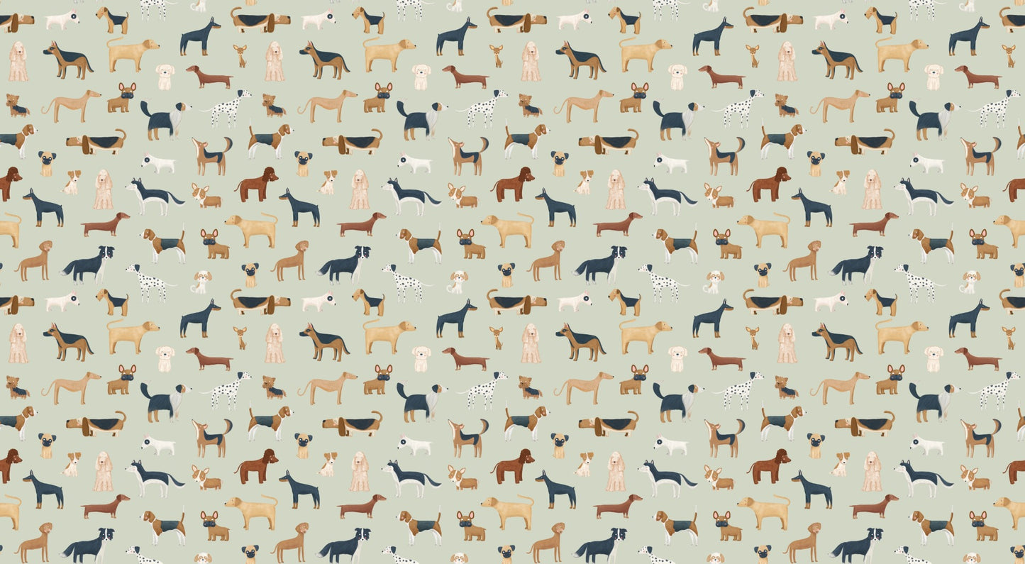 Verdant Pup Parade Wallpaper