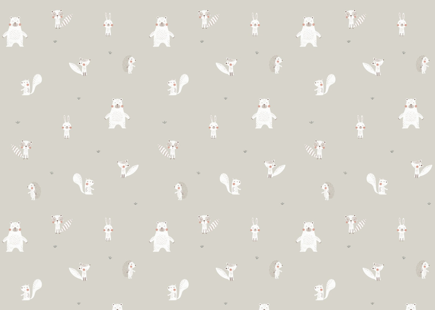 White Color Forest Animals Wallpaper