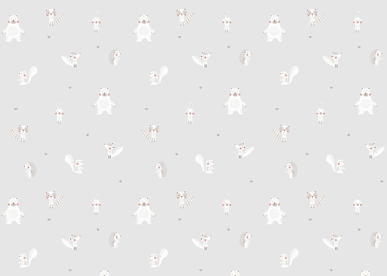 Forest Animals Gray Wallpaper For Walls - Giffywalls