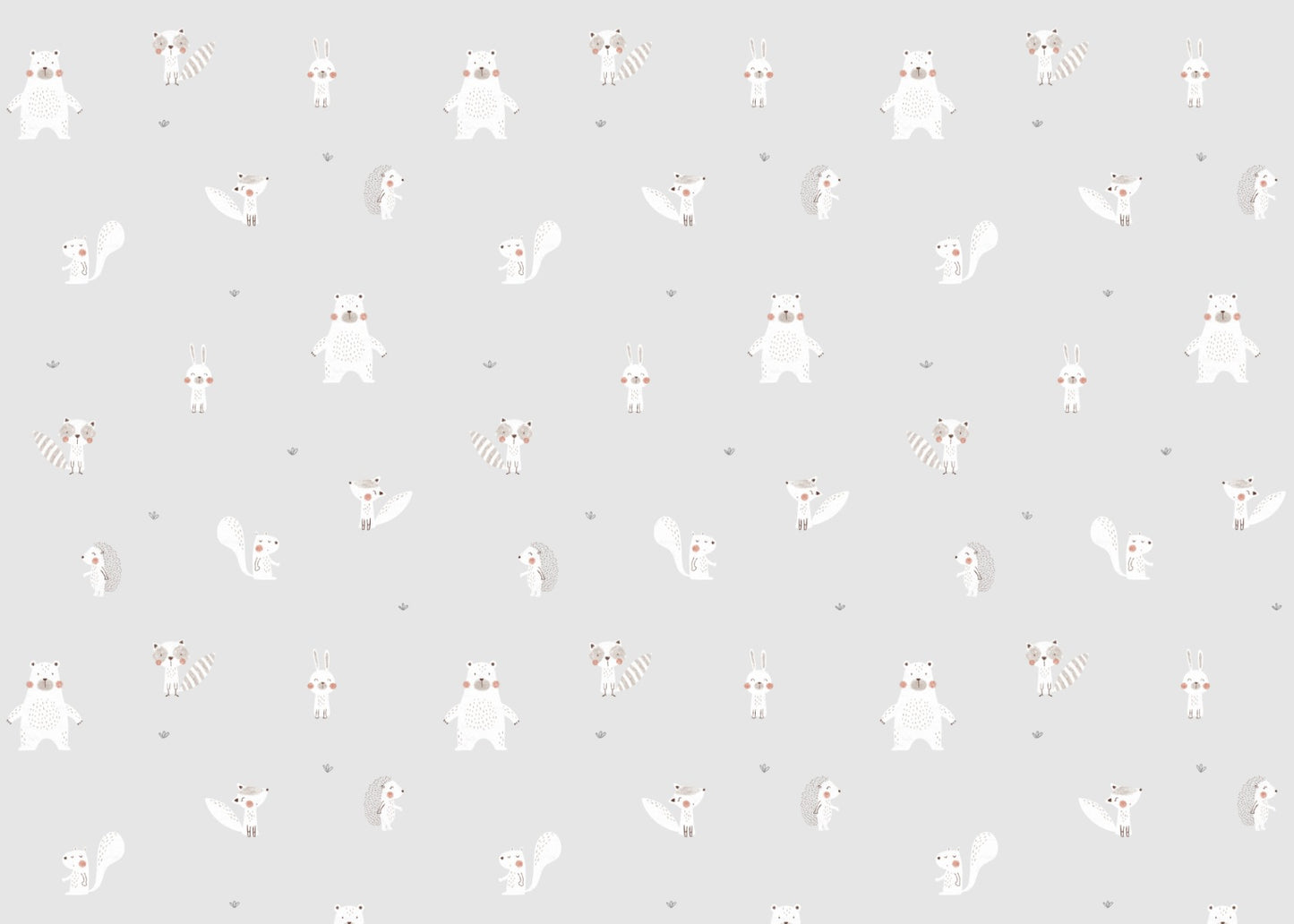 Forest Animals Gray Wallpaper For Walls - Giffywalls