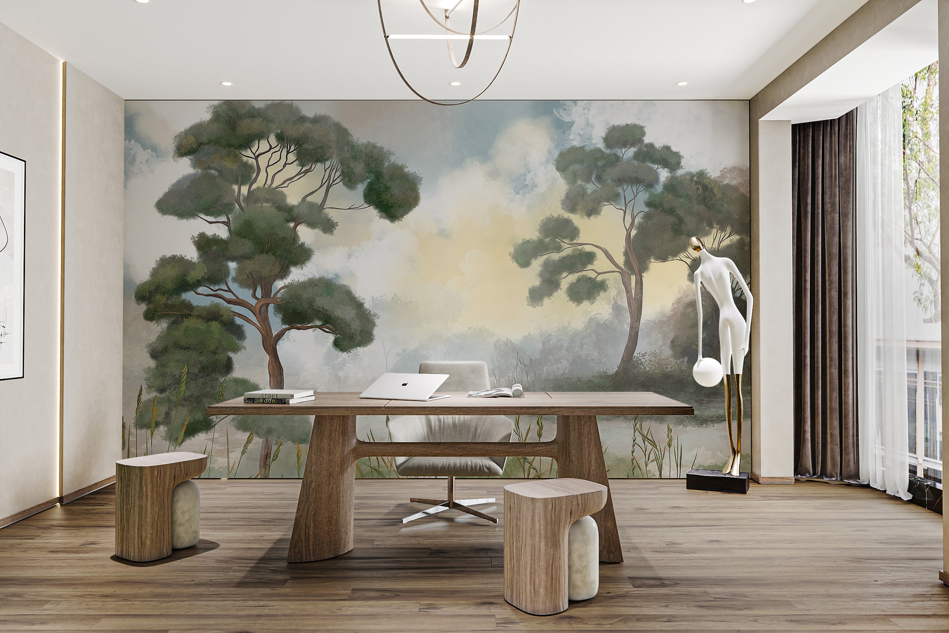 Enduring woodland wallpaper with natural vibes