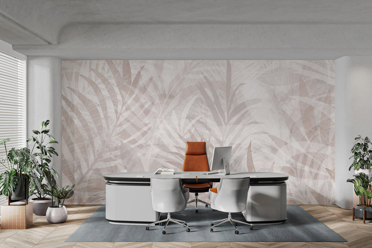 Scandinavian Leaf Elegance Mural