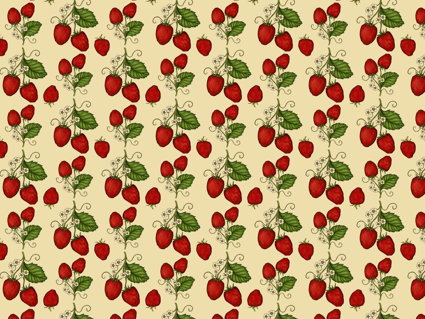 Red Trailing Strawberries Wallpaper