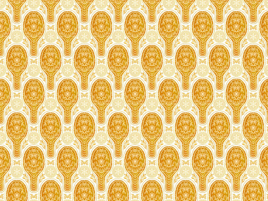 Floral Rockets Golden Yellow Wallpaper