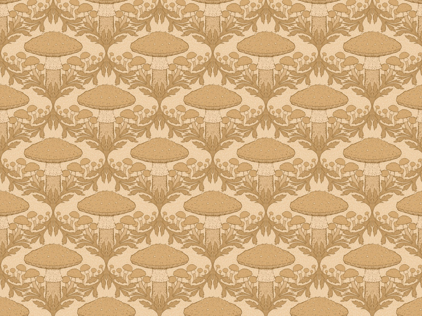 Beige Heritage Mushroom Wallpaper