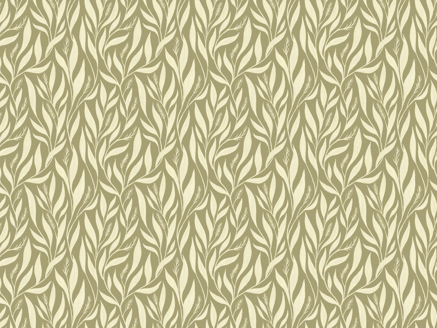 Sage Green Leavescapes Wallpaper