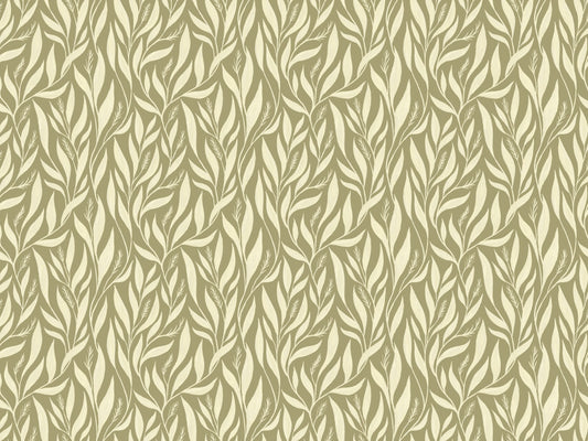 Sage Green Leavescapes Wallpaper