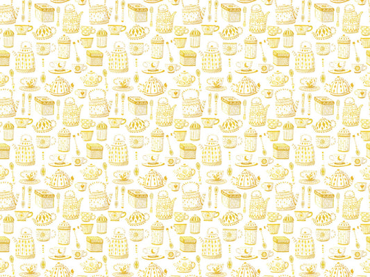 Yellow Tea Set Wallpaper